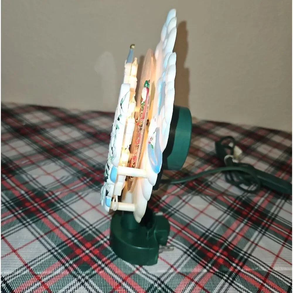 Bradford Lighted Rotating Action Santa & Reindeer Treetop/Tablepiece Decor
